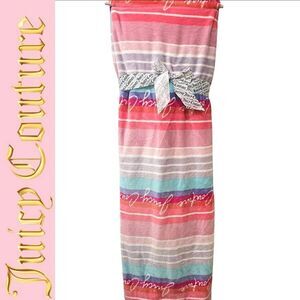 Juicy Couture Home Signature Logo  Striped Plush Printed Twin Throw Blanket